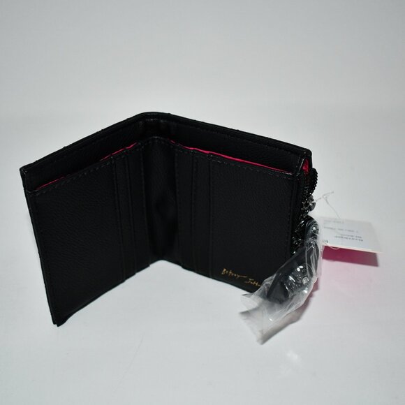 Betsey Johnson Hallow-Queen Card Case Wallet in Black # BJ37695F NWT - Picture 2 of 5